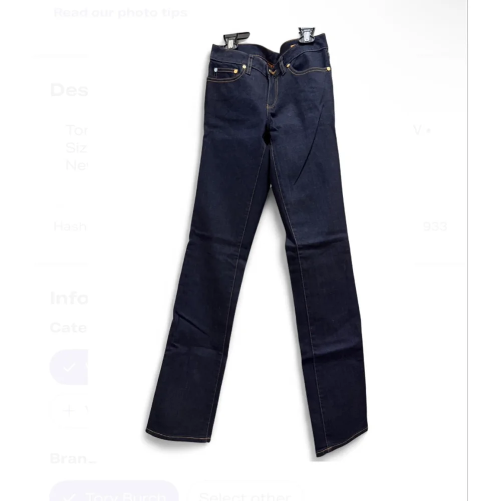 Tory Burch Dark Blue Straight Leg Jeans • NEW • Size 25